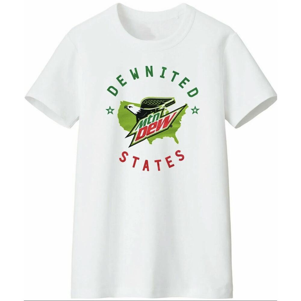 Mountain Dew Shirt - Dewnited States Eagle Mountain Dew Logo T-Shirt Tee Size L